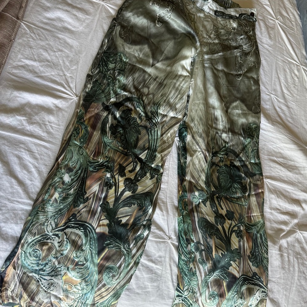 Elegant Green and Brown Women's Pants